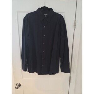 #156 Claiborne Men's XL Button Up Dress Shirt Blue 100% Cotton